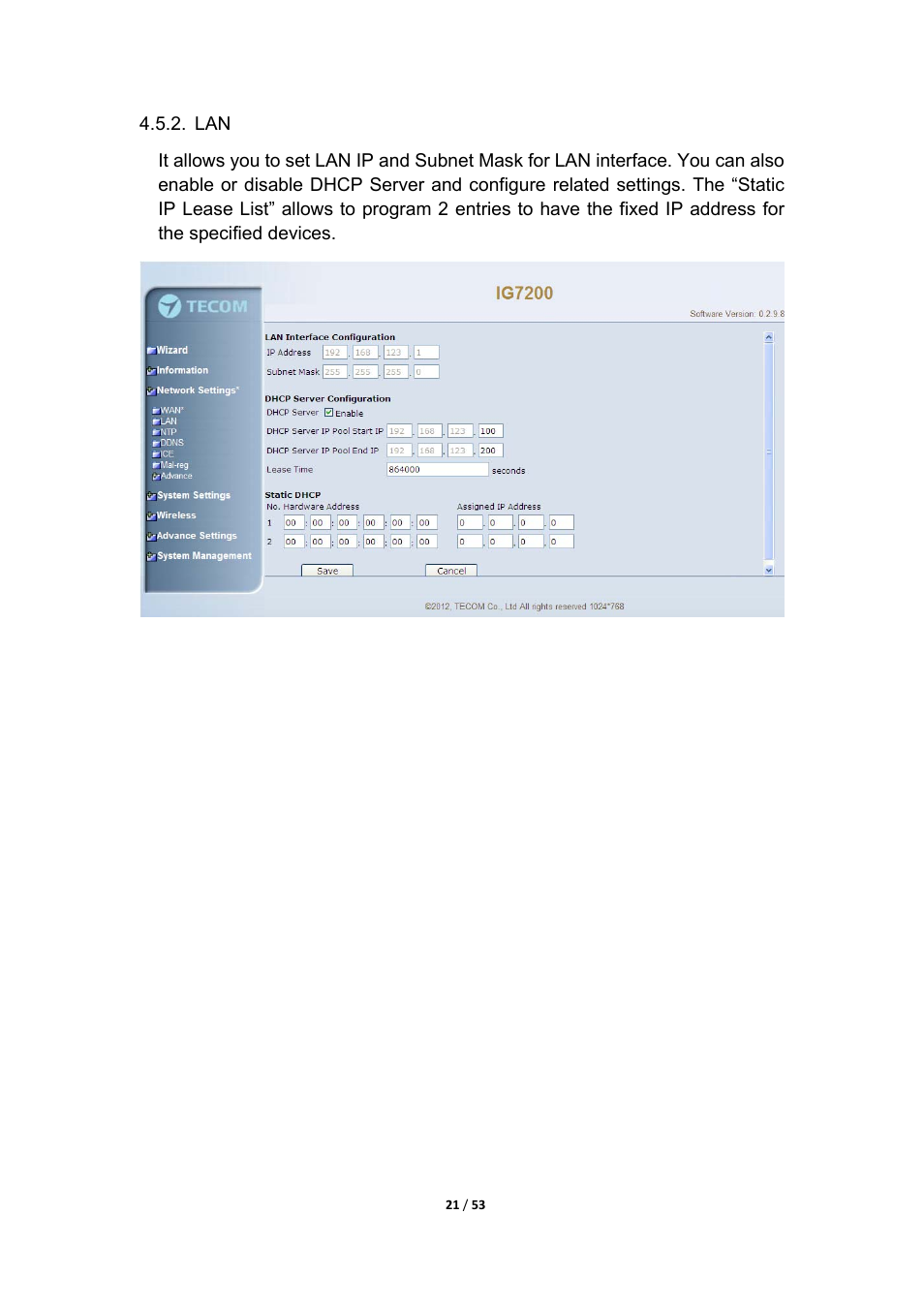 MOCET IG7200 User Manual | Page 21 / 53