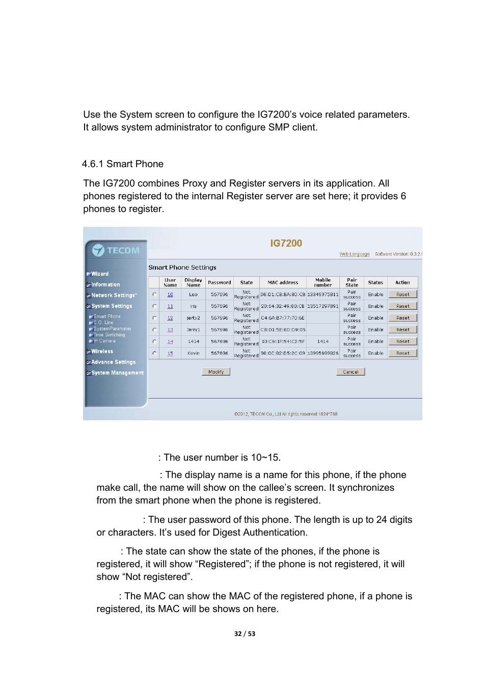 6 system settings | MOCET IG7200 User Manual | Page 32 / 53