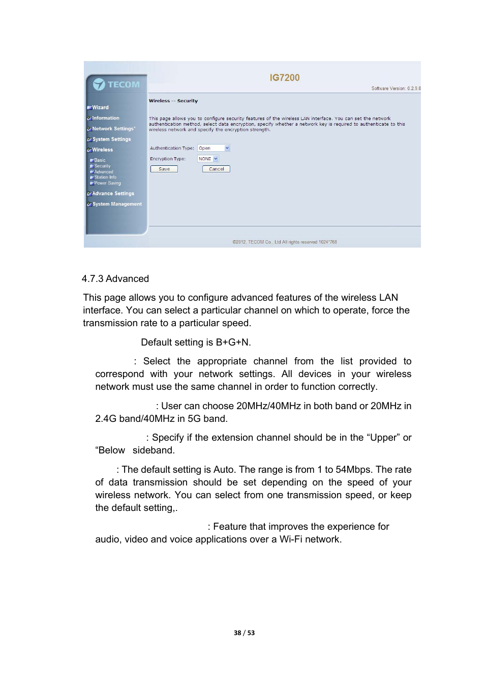 MOCET IG7200 User Manual | Page 38 / 53