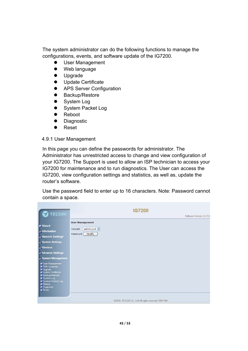 MOCET IG7200 User Manual | Page 43 / 53