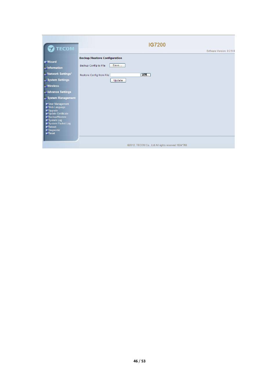 MOCET IG7200 User Manual | Page 46 / 53