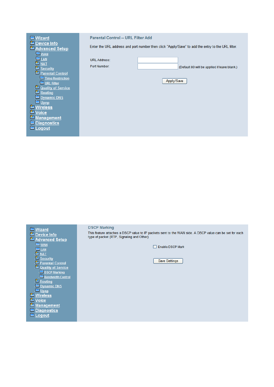 7 quality of service, 1 dscp marking, 2 bandwidth control | MOCET IG7600 User Manual | Page 61 / 133