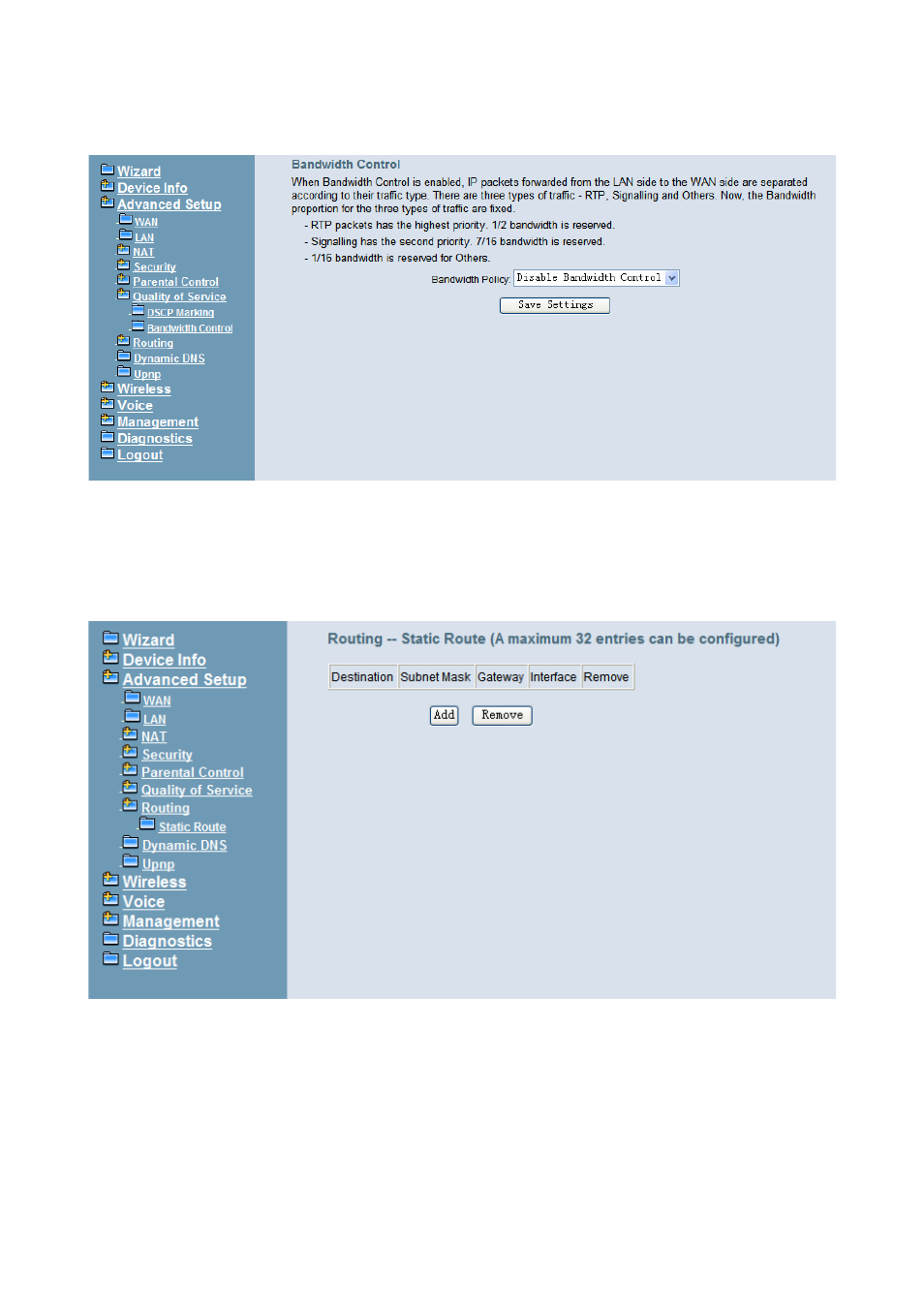 8 routing, 1 static route | MOCET IG7600 User Manual | Page 62 / 133