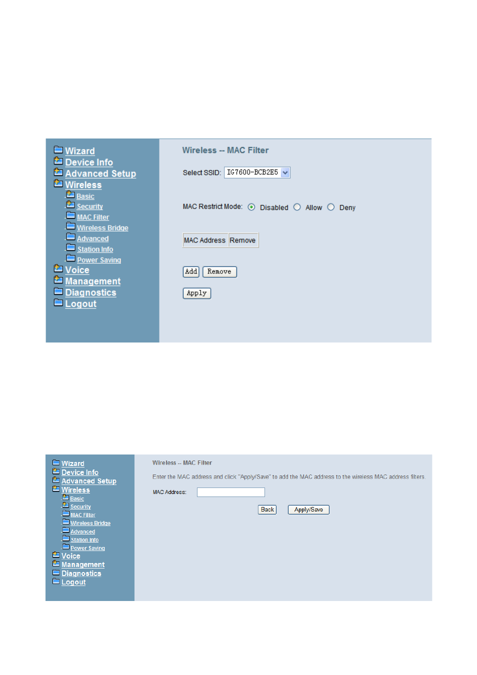 3 mac filter | MOCET IG7600 User Manual | Page 70 / 133