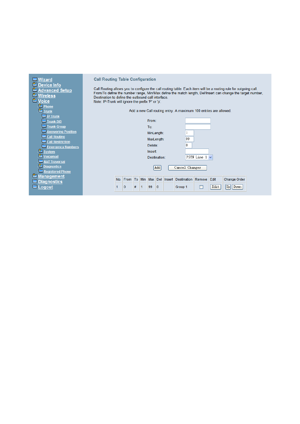 5 call routing, 6 call restriction | MOCET IG7600 User Manual | Page 89 / 133
