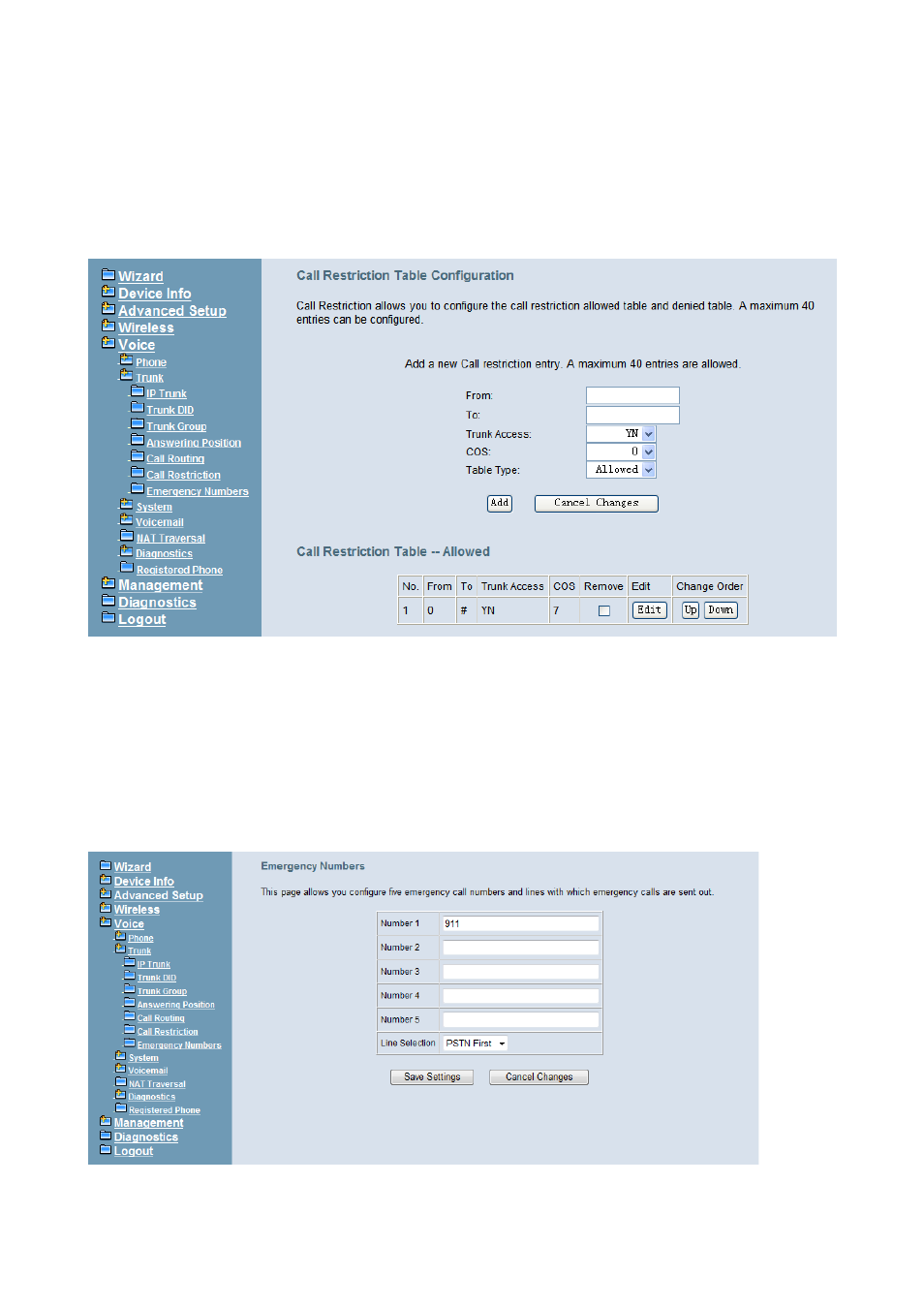 7 emergency numbers | MOCET IG7600 User Manual | Page 90 / 133