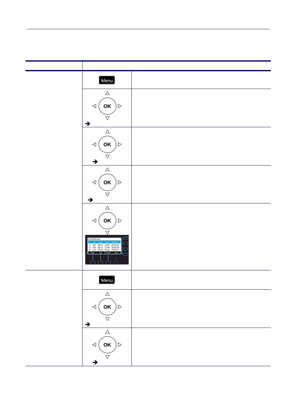 Call log, Dialed calls, Missed calls | MOCET M62 User Manual | Page 39 / 100