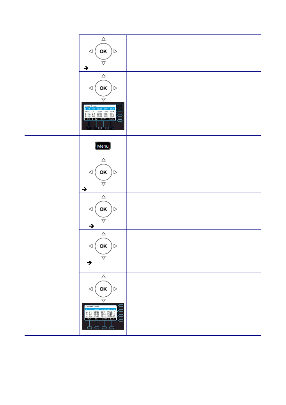 Answered calls | MOCET M62 User Manual | Page 40 / 100