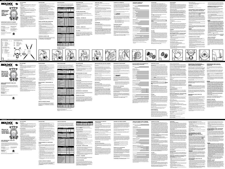 Moldex 9000 Series User Manual | 2 pages