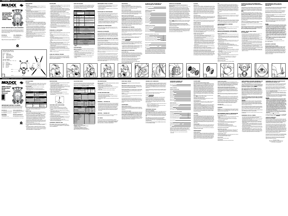 9000 series respirator user instruction manual | Moldex 9000 Series User Manual | Page 2 / 2