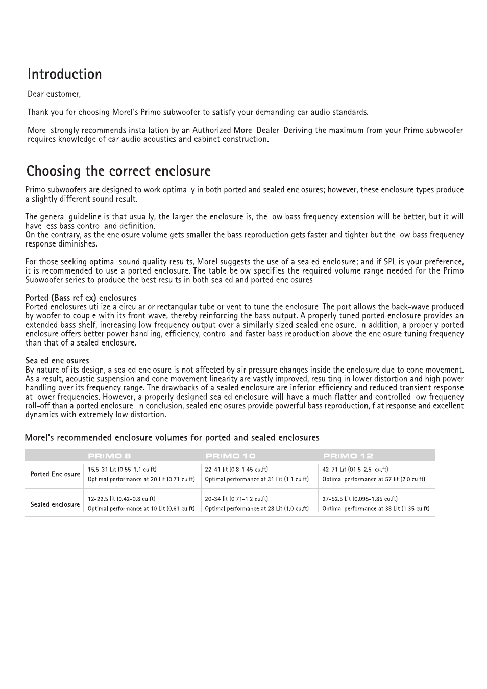 Morel PRIMO Subwoofer User Manual | Page 2 / 4