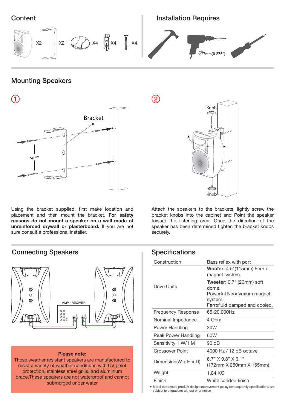 Mounting speakers | Morel Breez 4 User Manual | Page 2 / 2