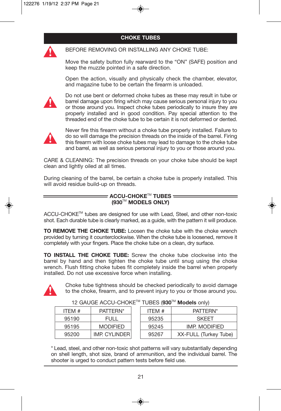 Mossberg 935 Magnu User Manual | Page 23 / 32