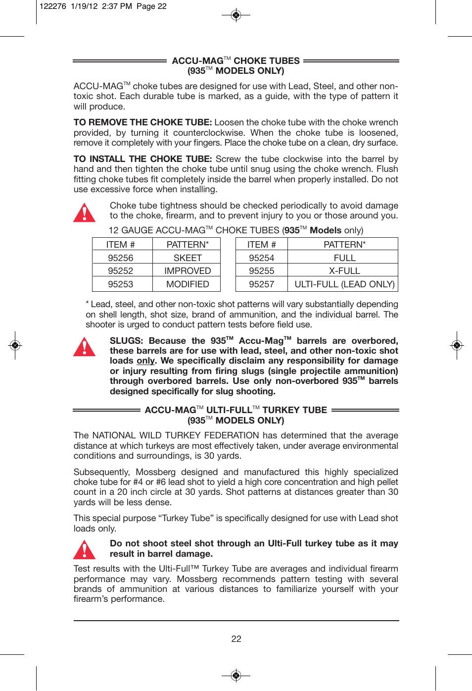 Mossberg 935 Magnu User Manual | Page 24 / 32