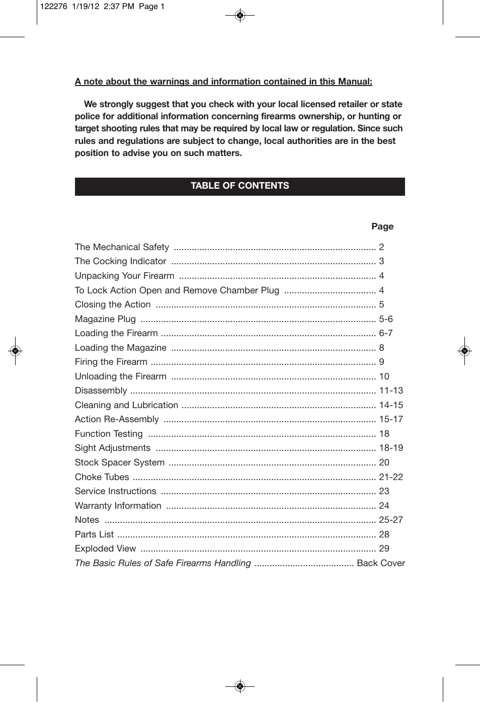 Mossberg 935 Magnu User Manual | Page 3 / 32