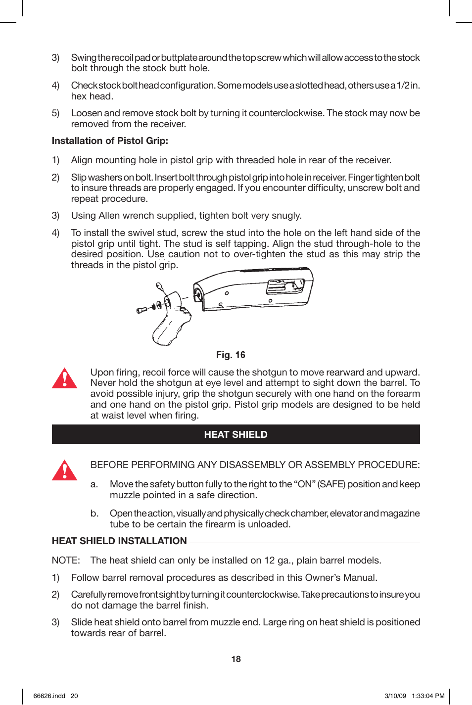 Mossberg Maverick 8 and 9 User Manual | Page 20 / 28