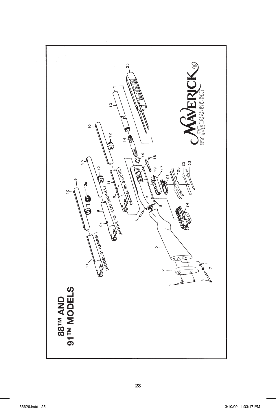 88™ an d 91™ mo d els | Mossberg Maverick 8 and 9 User Manual | Page 25 / 28