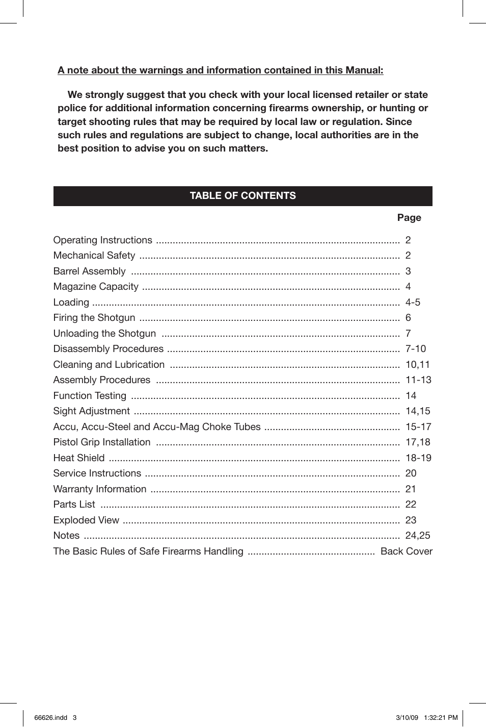 Mossberg Maverick 8 and 9 User Manual | Page 3 / 28