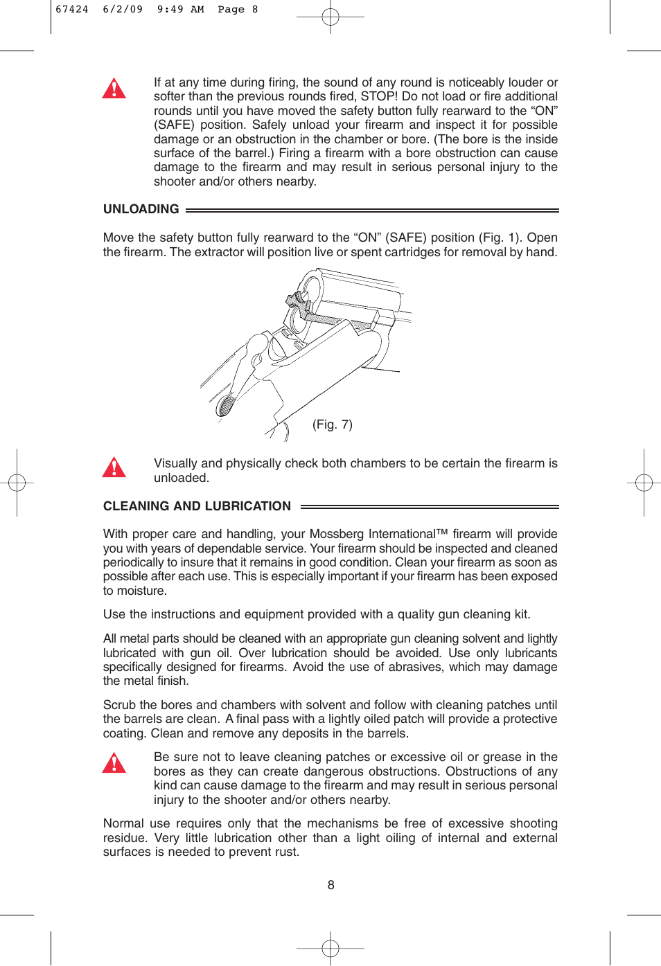 Mossberg Silver Reserve Serie Over/Under User Manual | Page 10 / 20