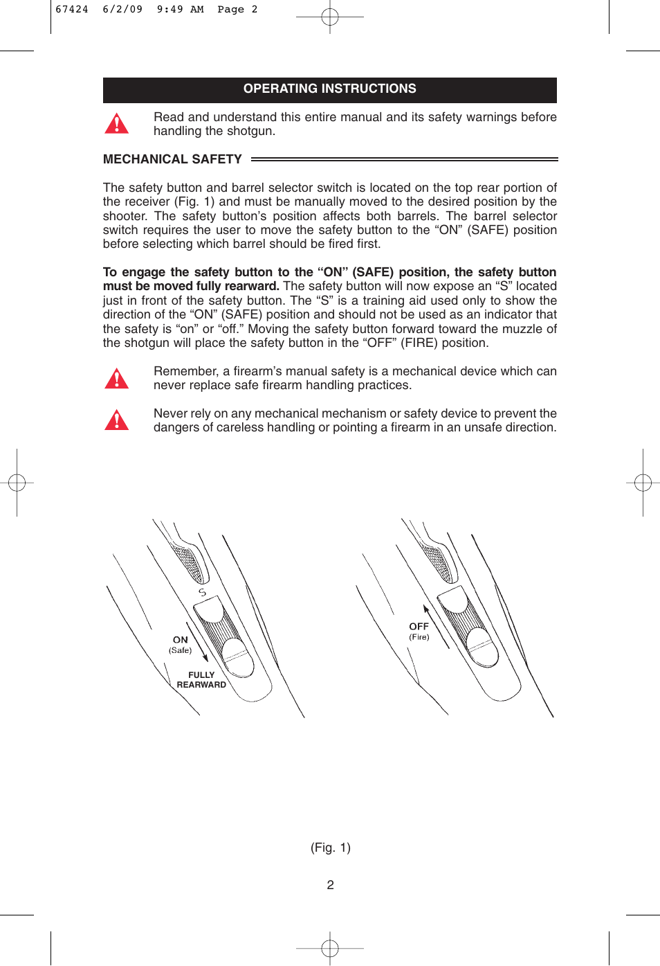 Mossberg Silver Reserve Serie Over/Under User Manual | Page 4 / 20