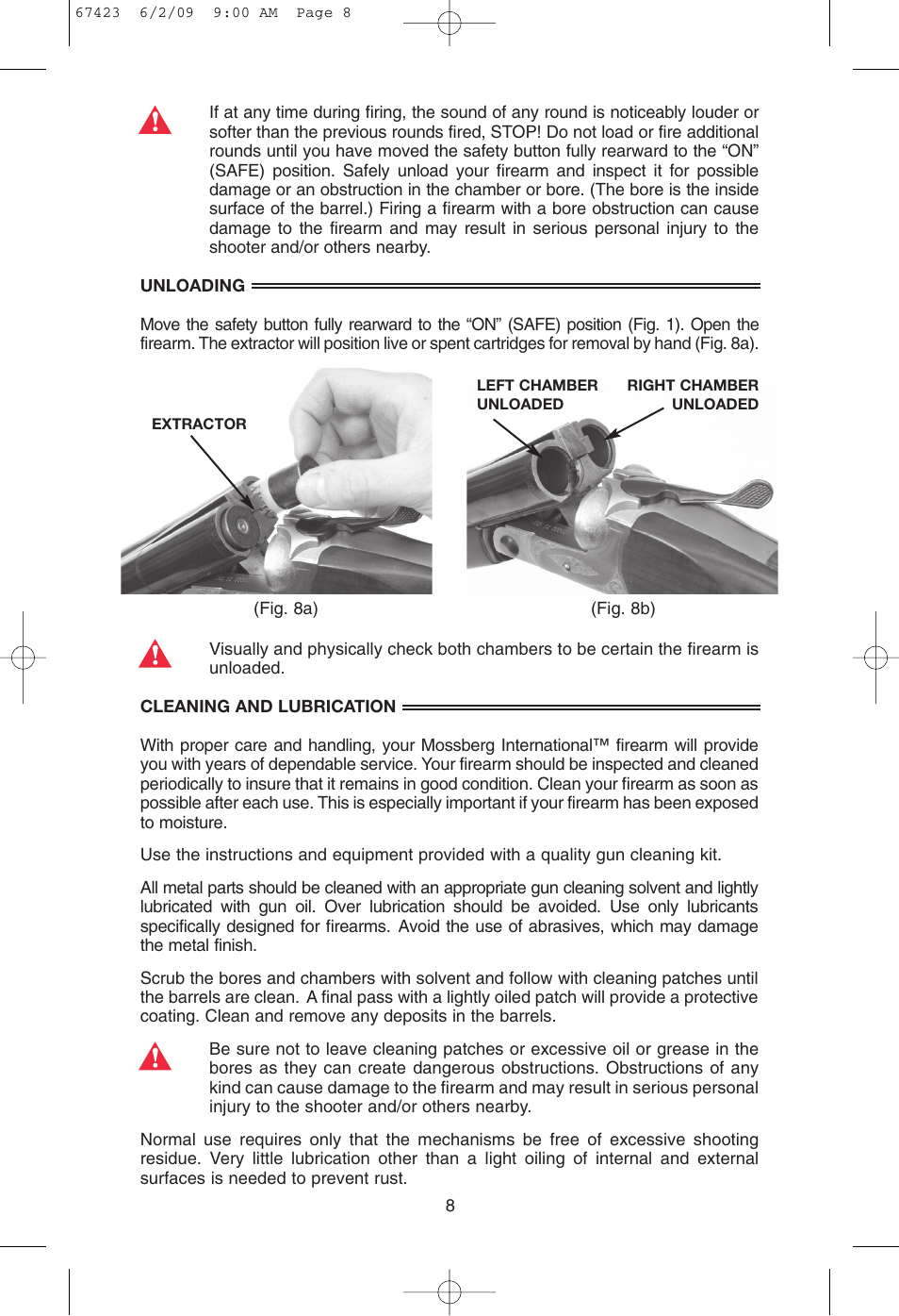 Mossberg Silver Reserve Serie Side/Side User Manual | Page 10 / 20