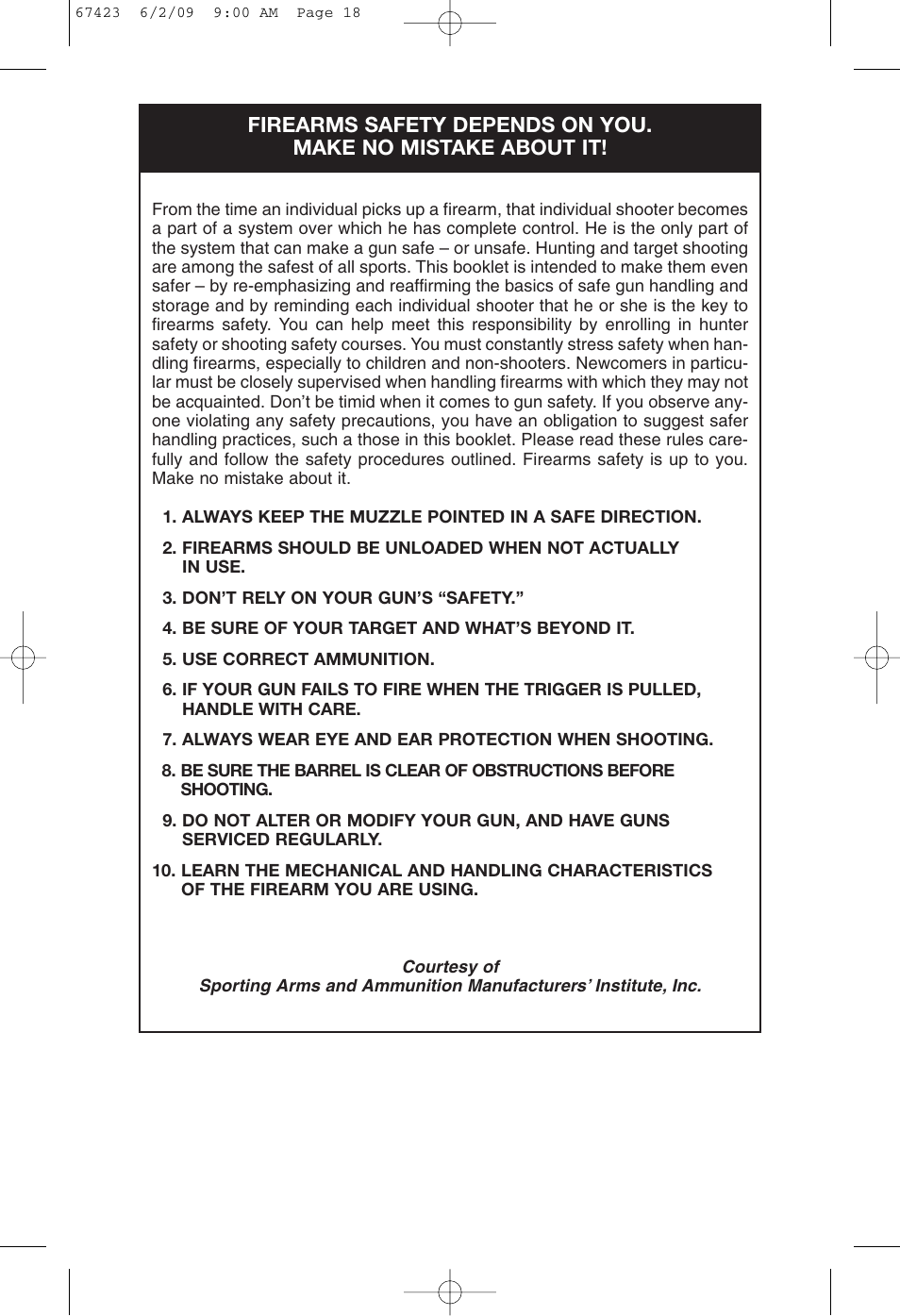 Mossberg Silver Reserve Serie Side/Side User Manual | Page 20 / 20