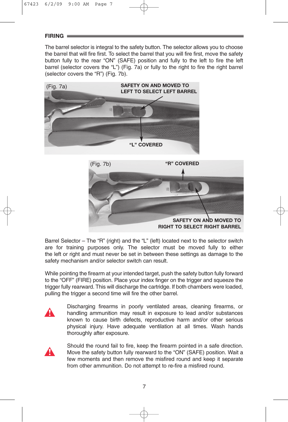Mossberg Silver Reserve Serie Side/Side User Manual | Page 9 / 20