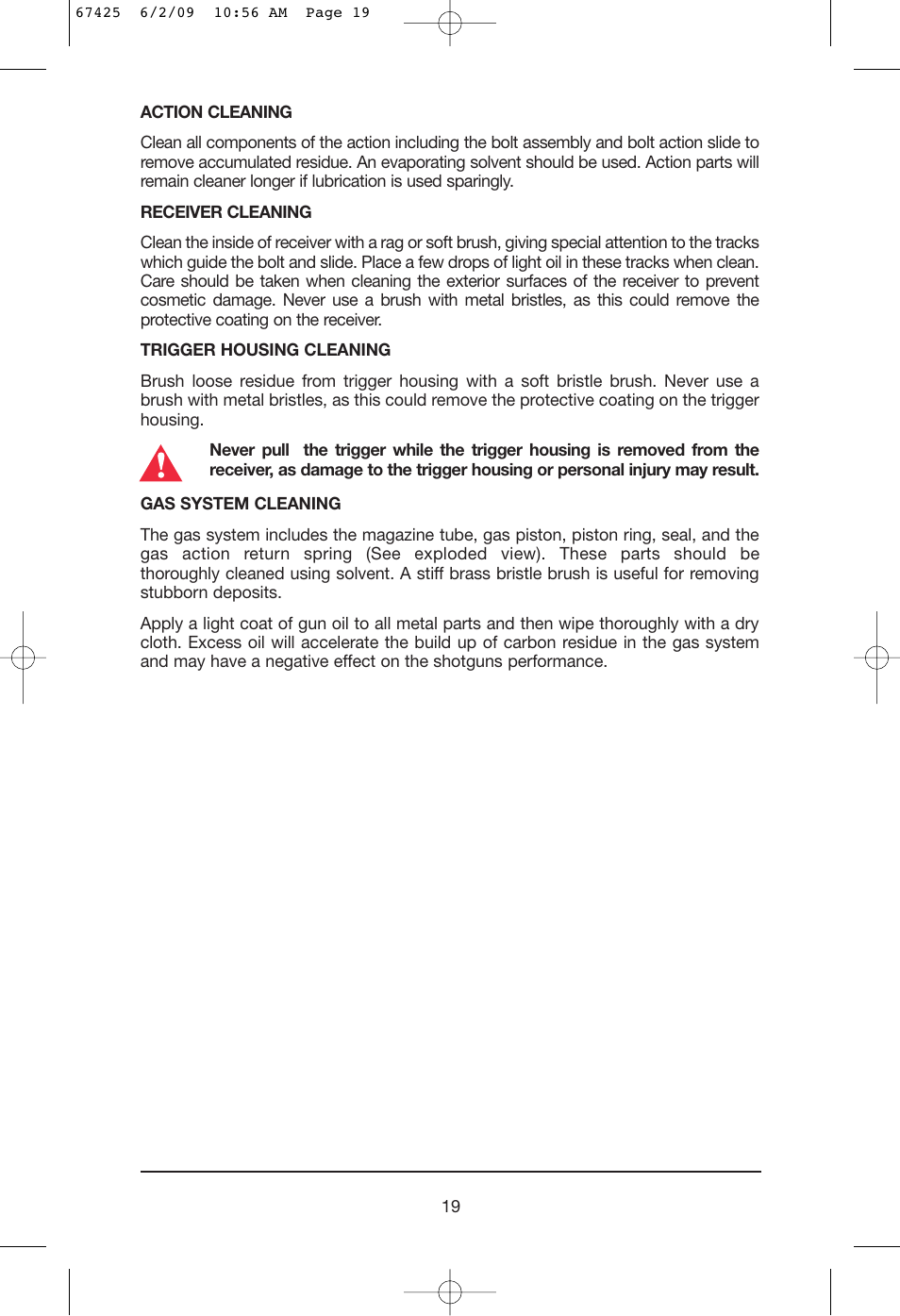 Mossberg International SA-2 User Manual | Page 19 / 28