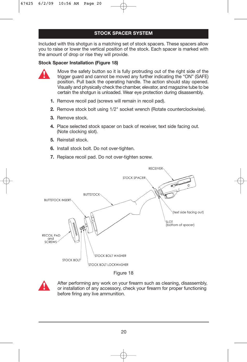 Mossberg International SA-2 User Manual | Page 20 / 28