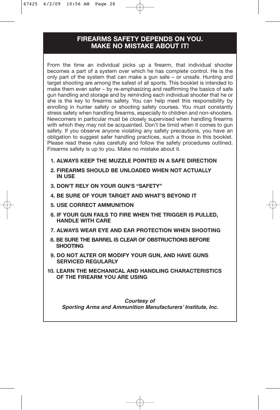 Mossberg International SA-2 User Manual | Page 28 / 28