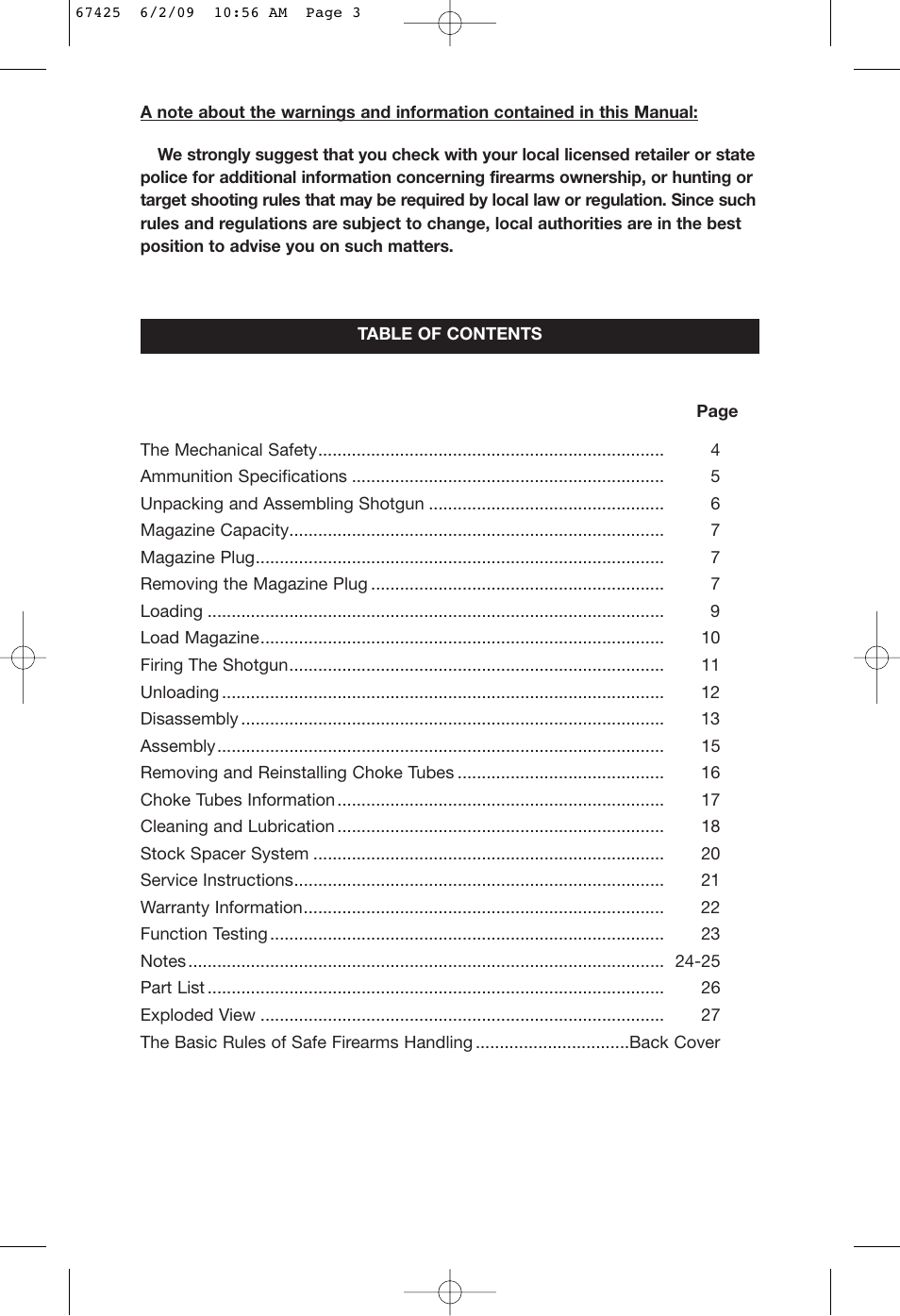 Mossberg International SA-2 User Manual | Page 3 / 28