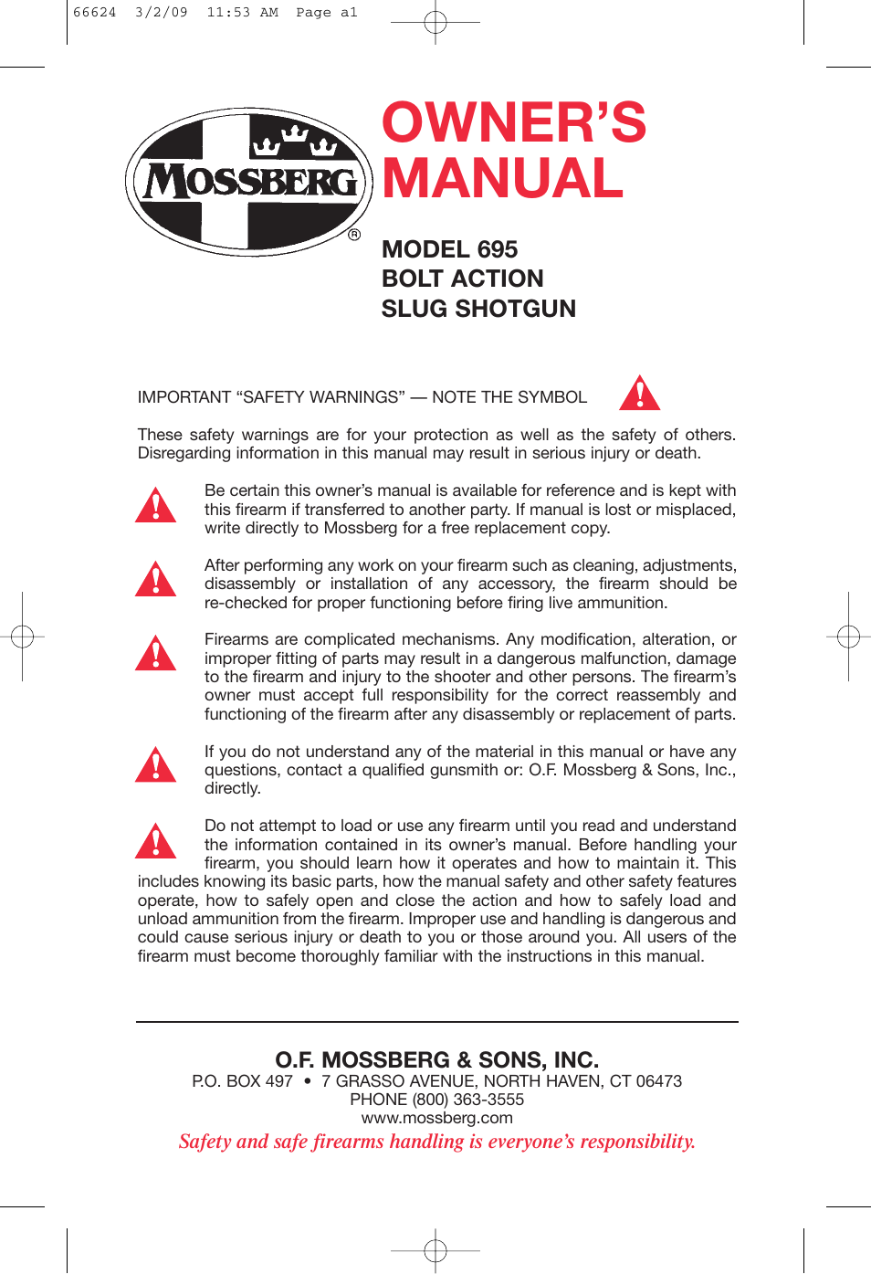 Mossberg 69 User Manual | 16 pages