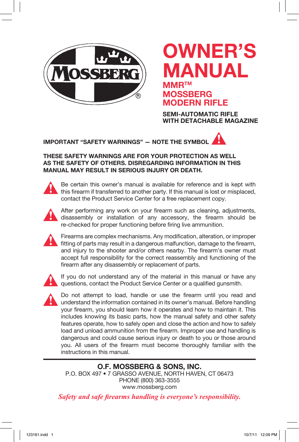 Mossberg MMR User Manual | 32 pages