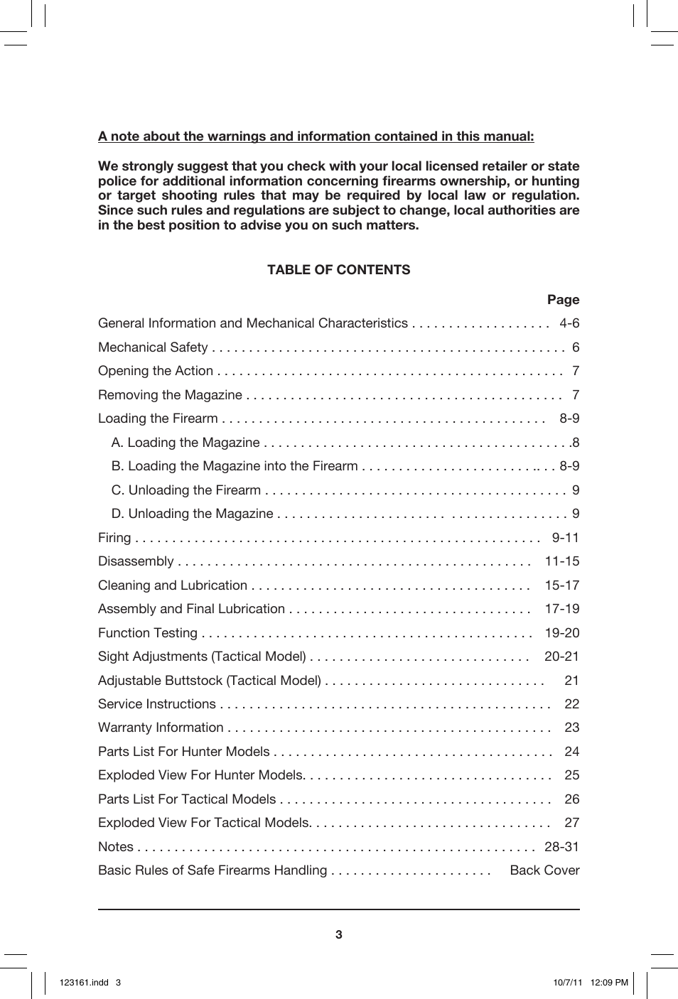 Mossberg MMR User Manual | Page 3 / 32
