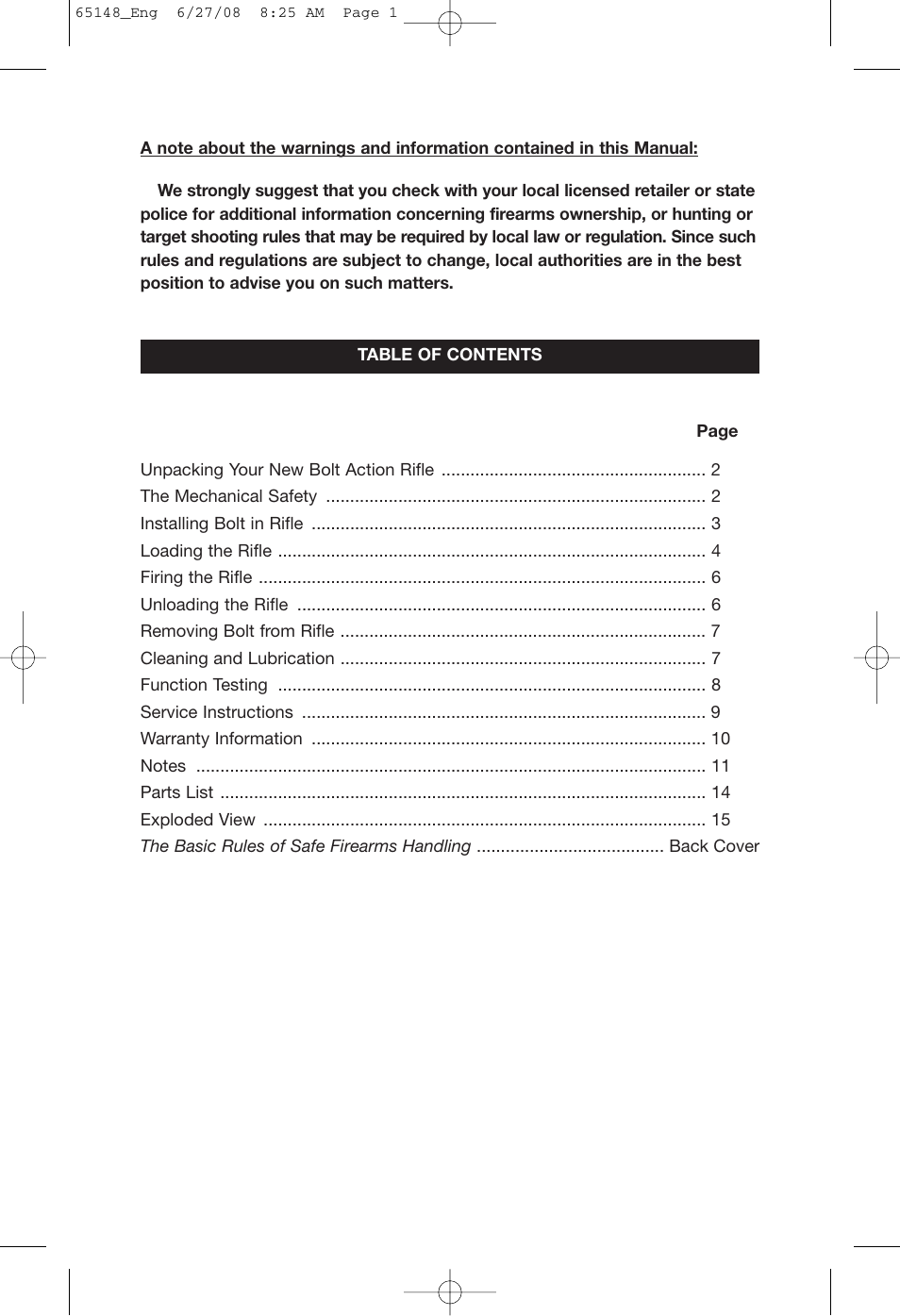 Mossberg AT User Manual | Page 3 / 18
