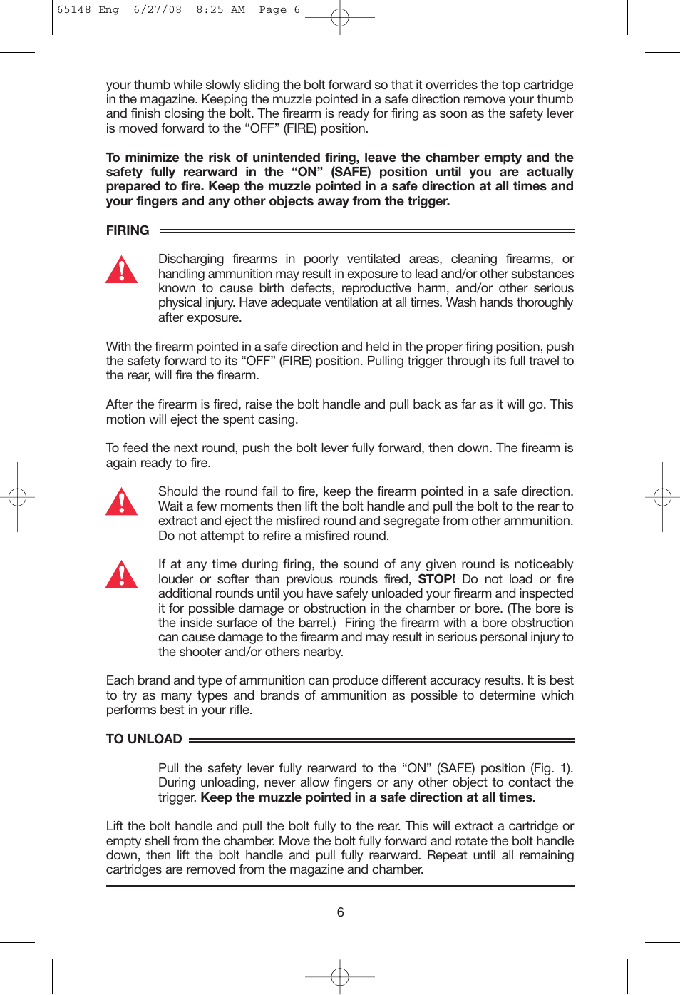 Mossberg AT User Manual | Page 8 / 18