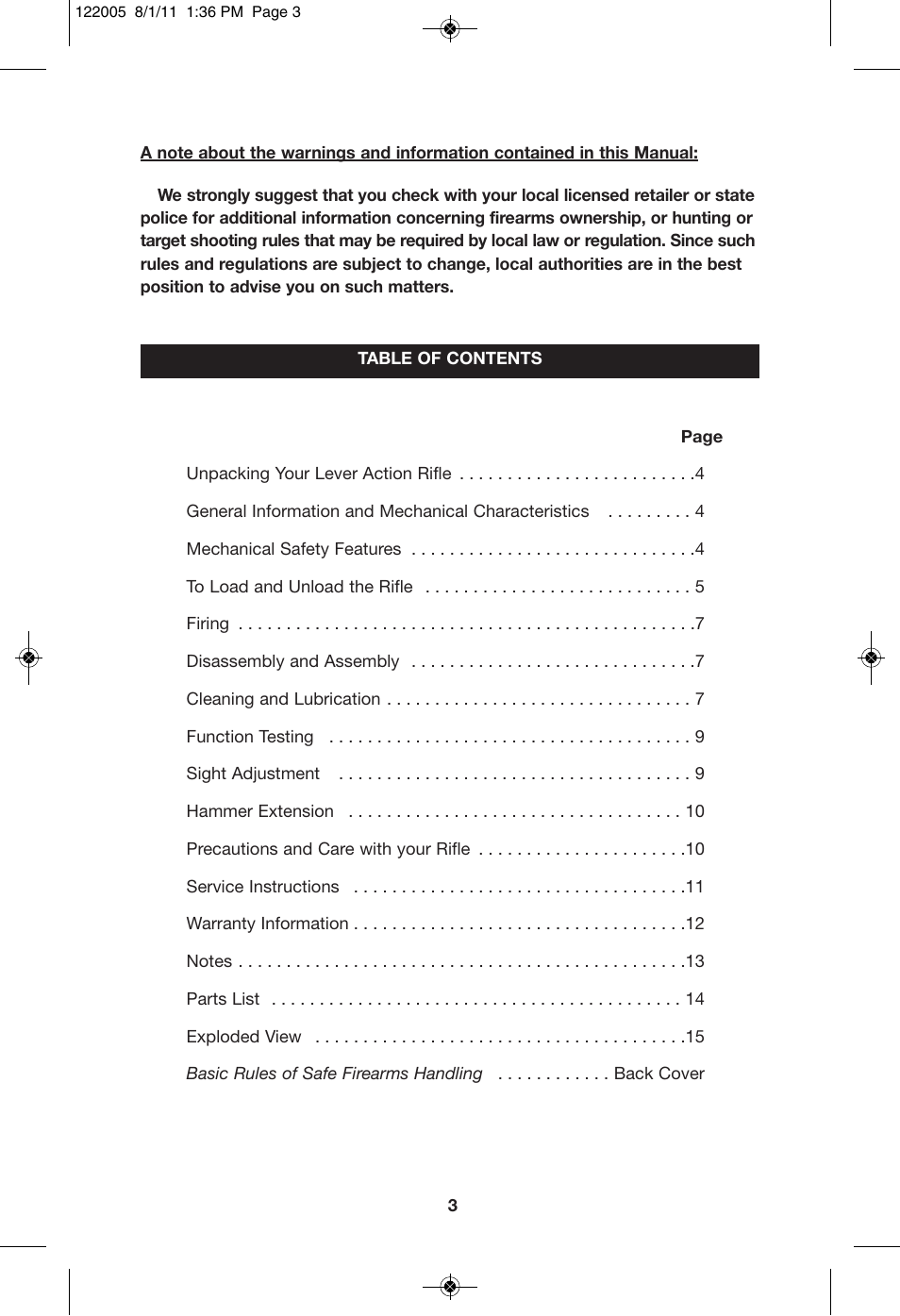 Mossberg 46 CENTERFIRE User Manual | Page 3 / 16