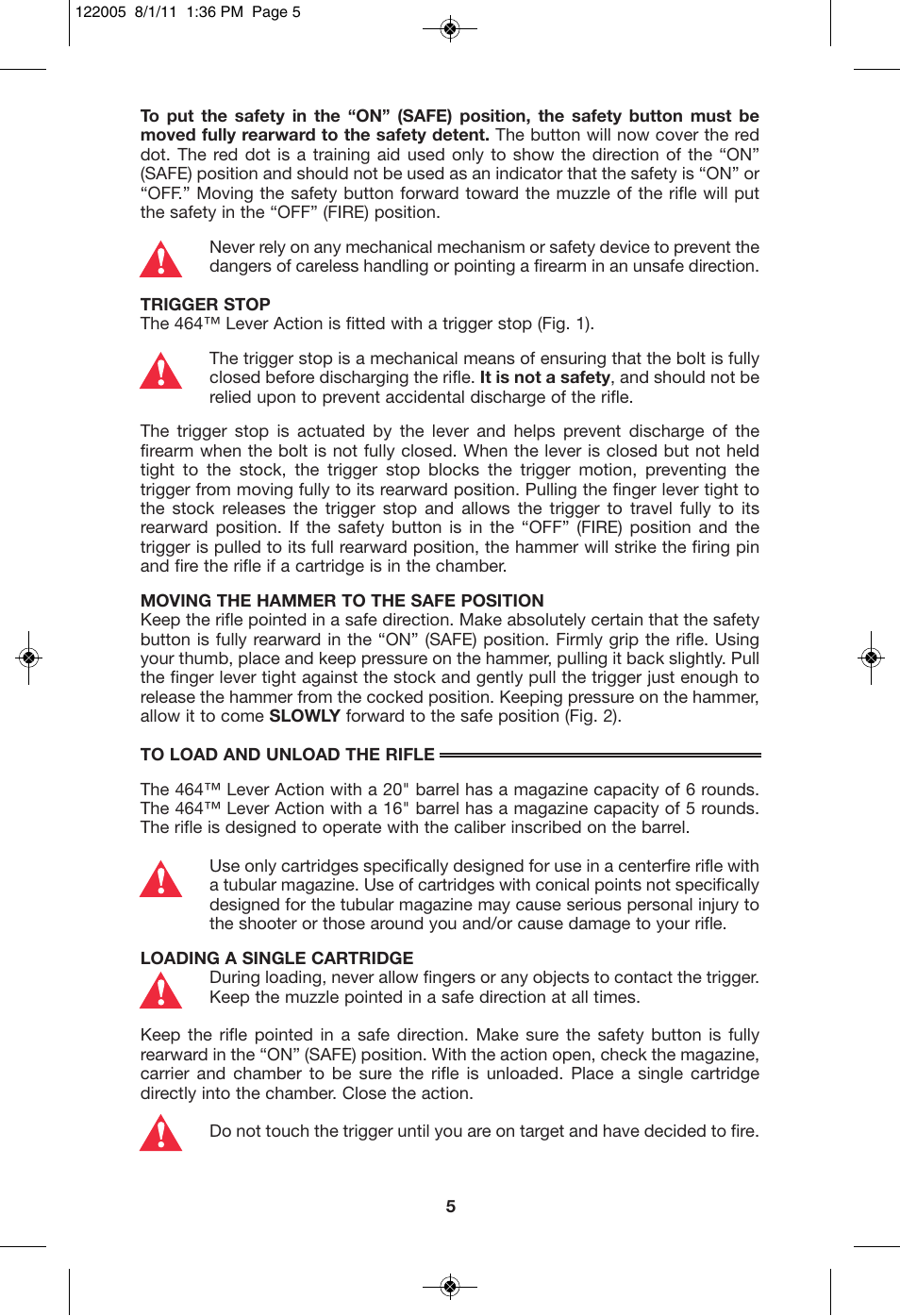 Mossberg 46 CENTERFIRE User Manual | Page 5 / 16