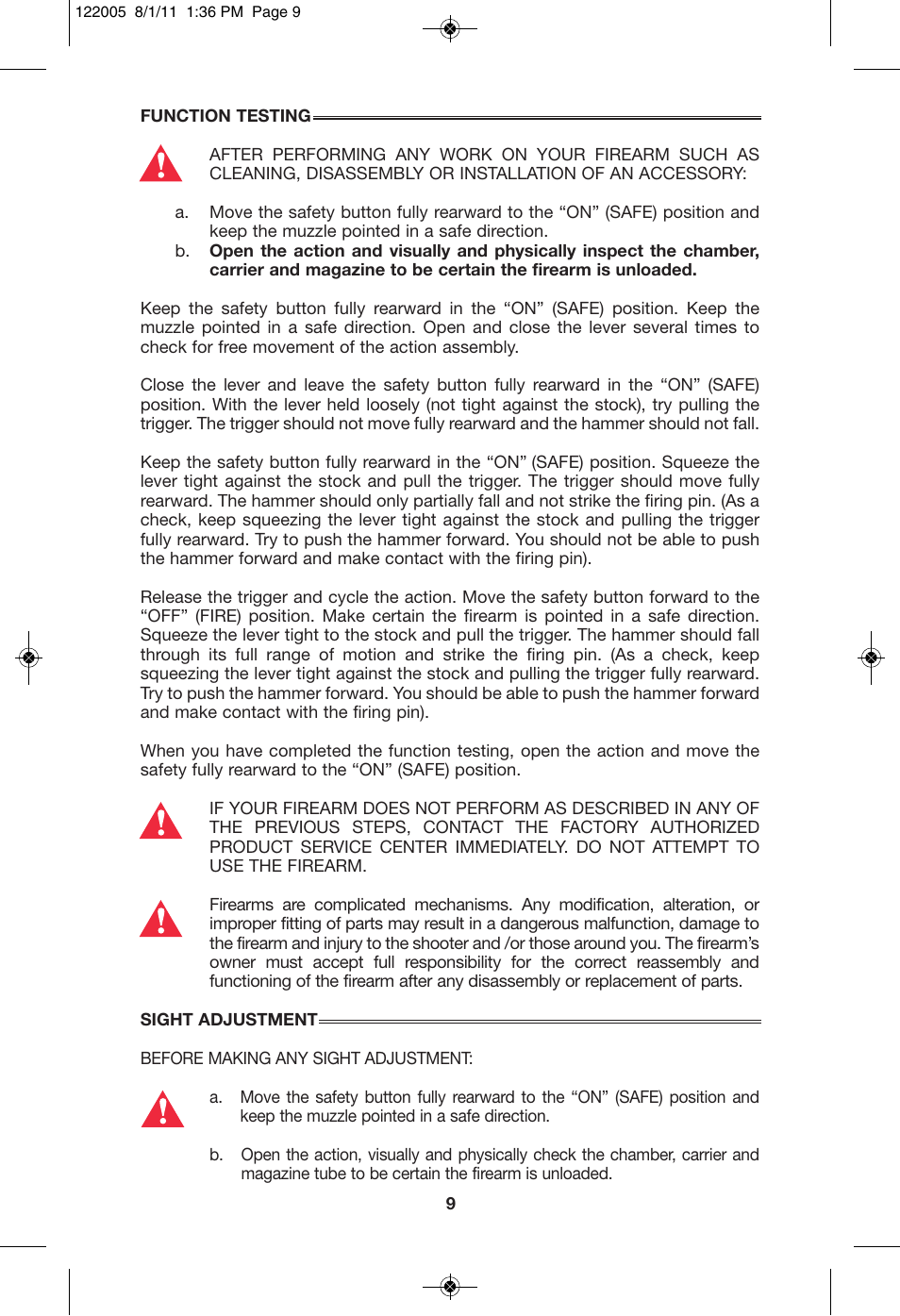 Mossberg 46 CENTERFIRE User Manual | Page 9 / 16