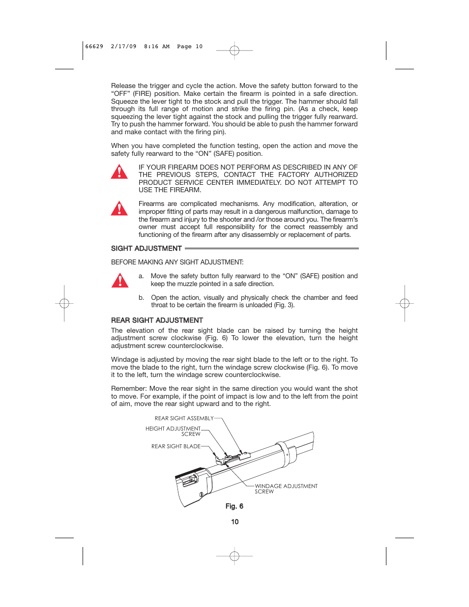 Mossberg 46 RIMFIRE User Manual | Page 10 / 16