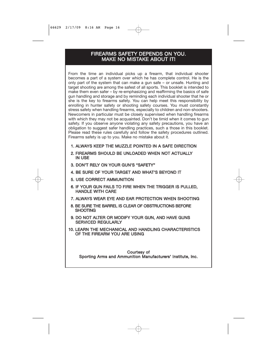 Mossberg 46 RIMFIRE User Manual | Page 16 / 16