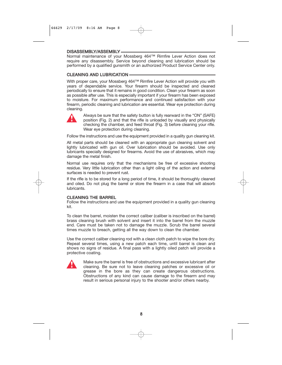 Mossberg 46 RIMFIRE User Manual | Page 8 / 16