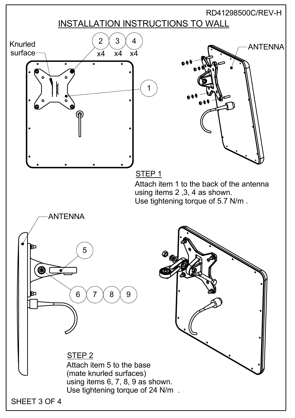 Installation instructions to wall | MTI Wireless Edge MT-120018/C User Manual | Page 3 / 4