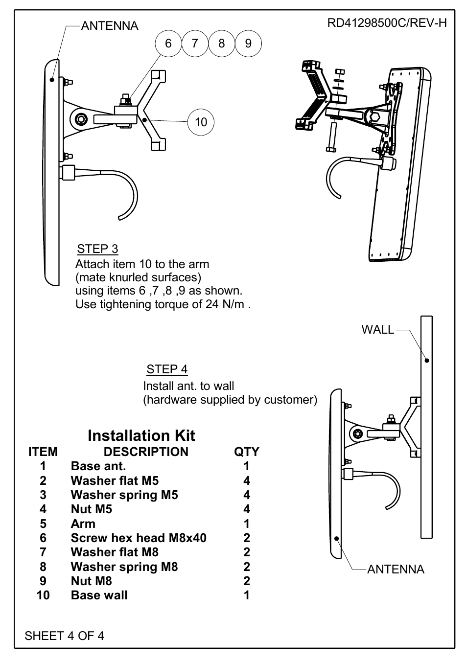 Installation kit | MTI Wireless Edge MT-120018/C User Manual | Page 4 / 4