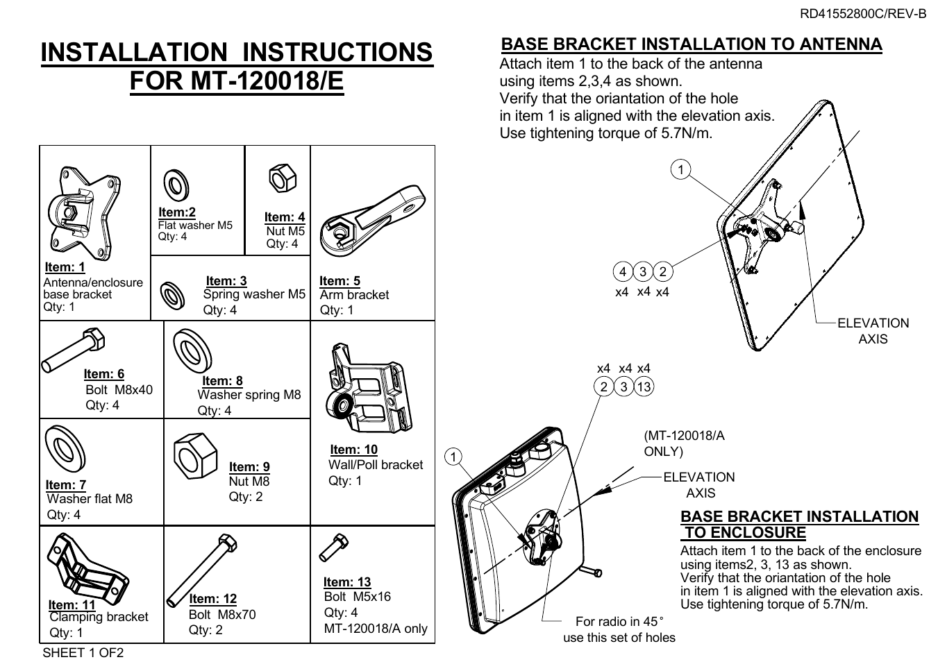 MTI Wireless Edge MT-120018/E User Manual | 2 pages