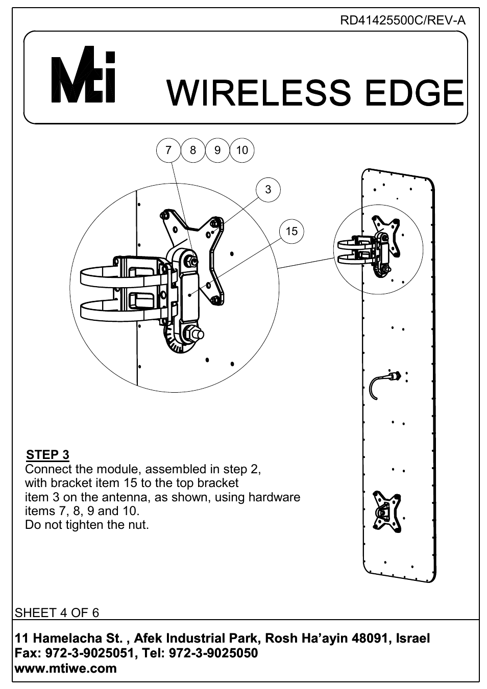 Wireless edge | MTI Wireless Edge MT-120021 User Manual | Page 4 / 6