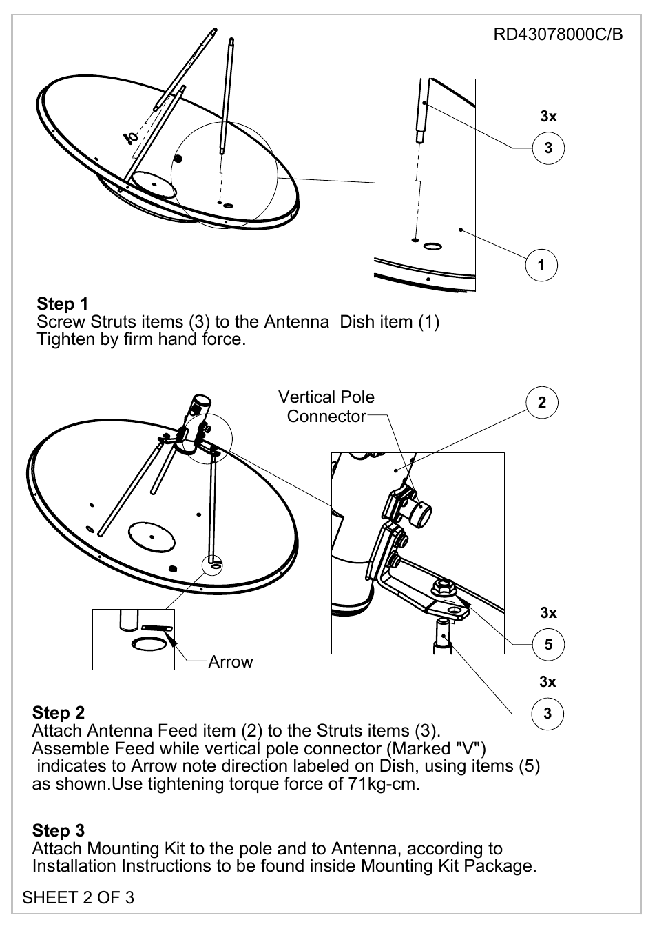 Sheet2, Drawing view60, Detail view r (1 : 4) | Drawing view64, Detail view t (1 : 2), Detail view u (1 : 2) | MTI Wireless Edge MT-486013/NVH User Manual | Page 2 / 3