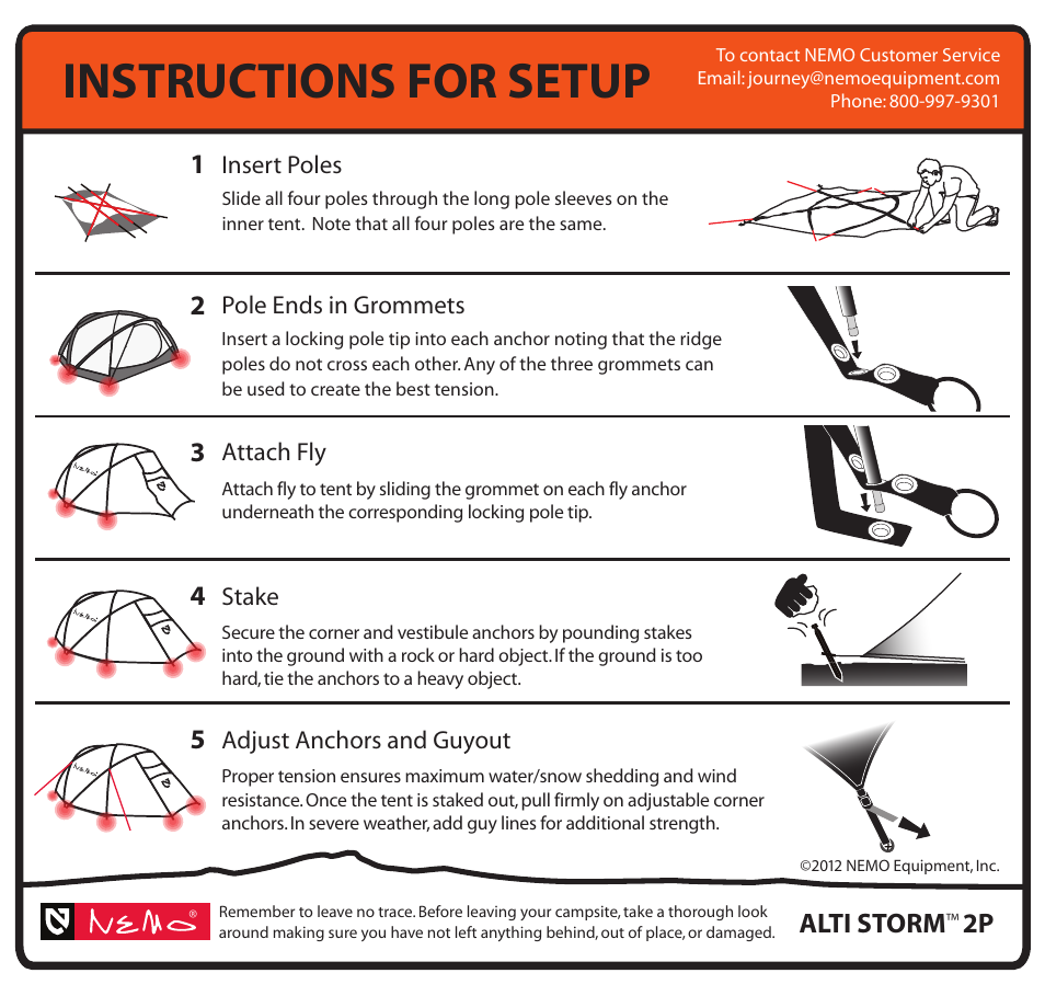 Instructions for setup, Alti storm | NEMO Equipment ALTI STOR 2P User Manual | Page 5 / 5