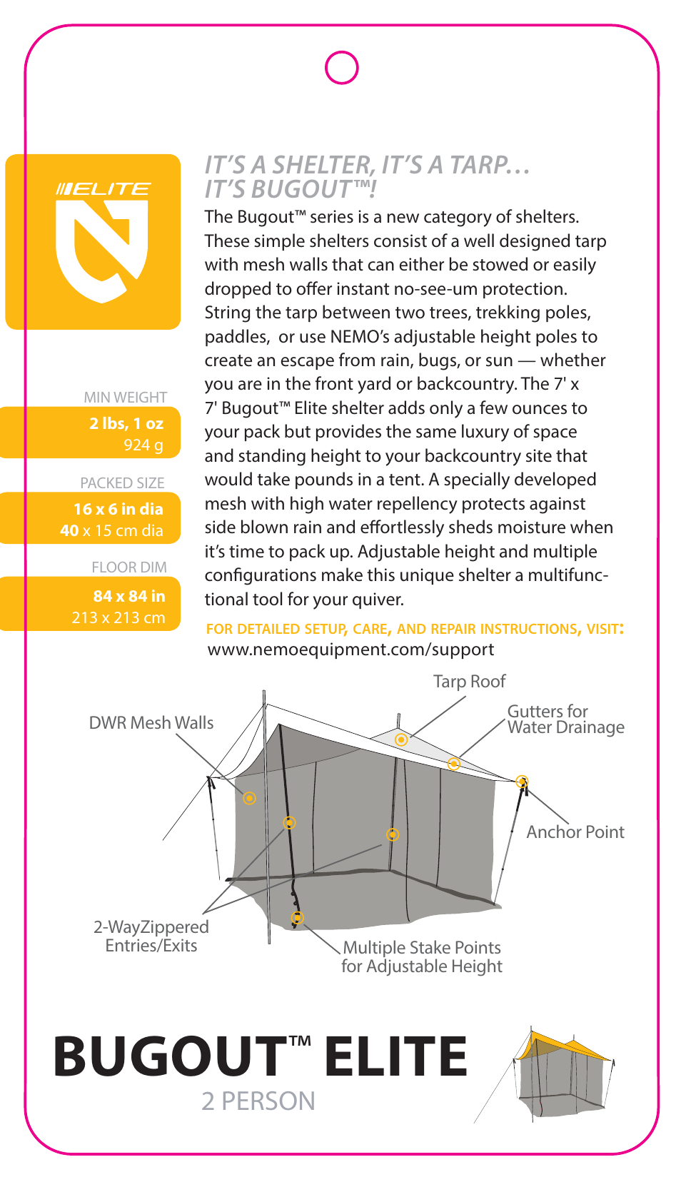 NEMO Equipment BUGOU ELITE User Manual | 3 pages