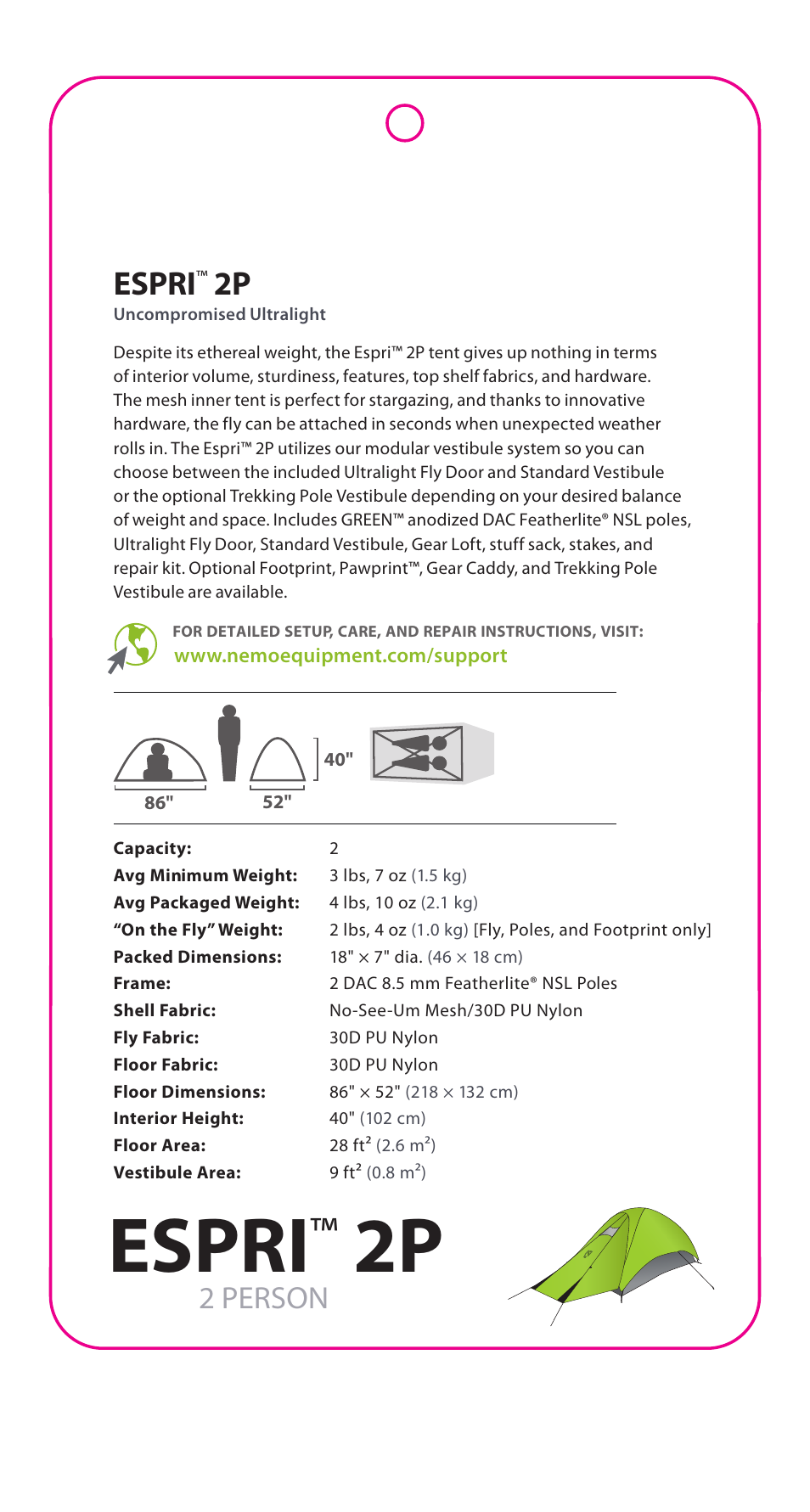 NEMO Equipment ESPR 2P User Manual | 5 pages